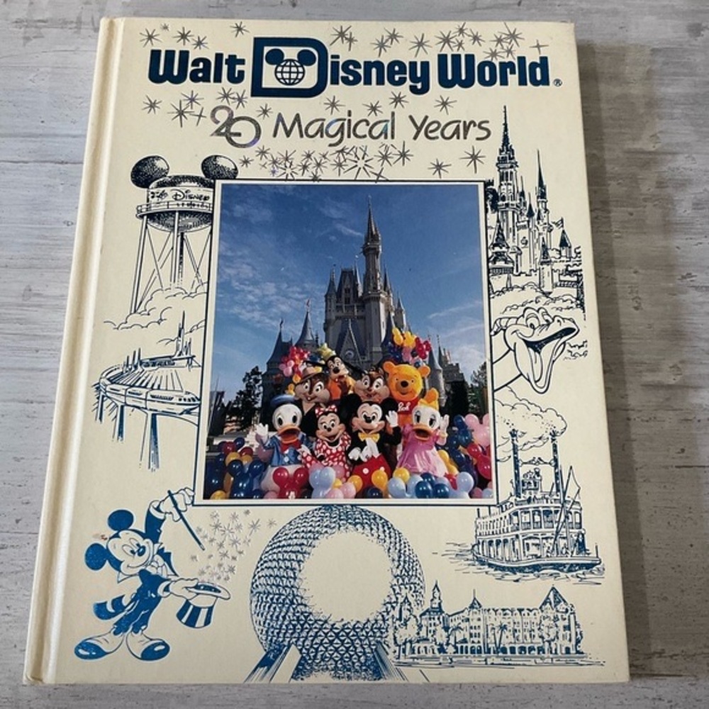 Vintage Walt Disney World Parks 20 Magical Years Hard Cover Souvenir Book